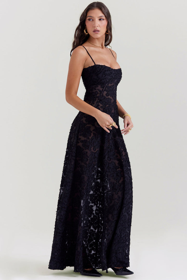 Charline | Embroidered Elegant Maxi Dress