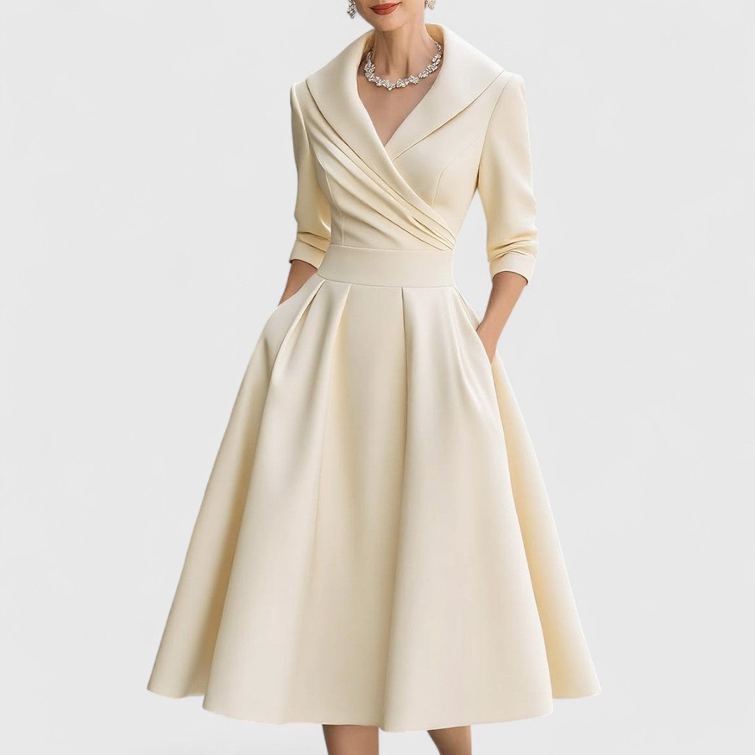 Rosalie | Elegant midi dress with subtle sheen