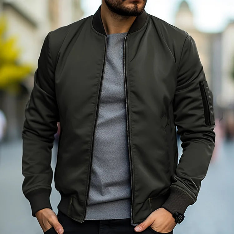 Tavian – Men’s Zip Up Jacket with Ribbed Cuffs