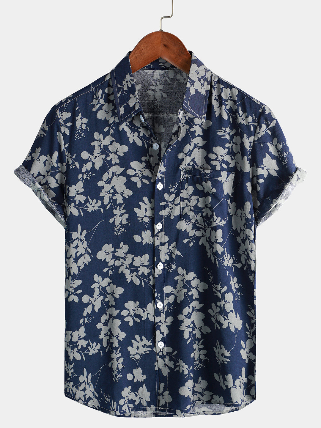 Cotton Hawaiian Shirt with Short Sleeves