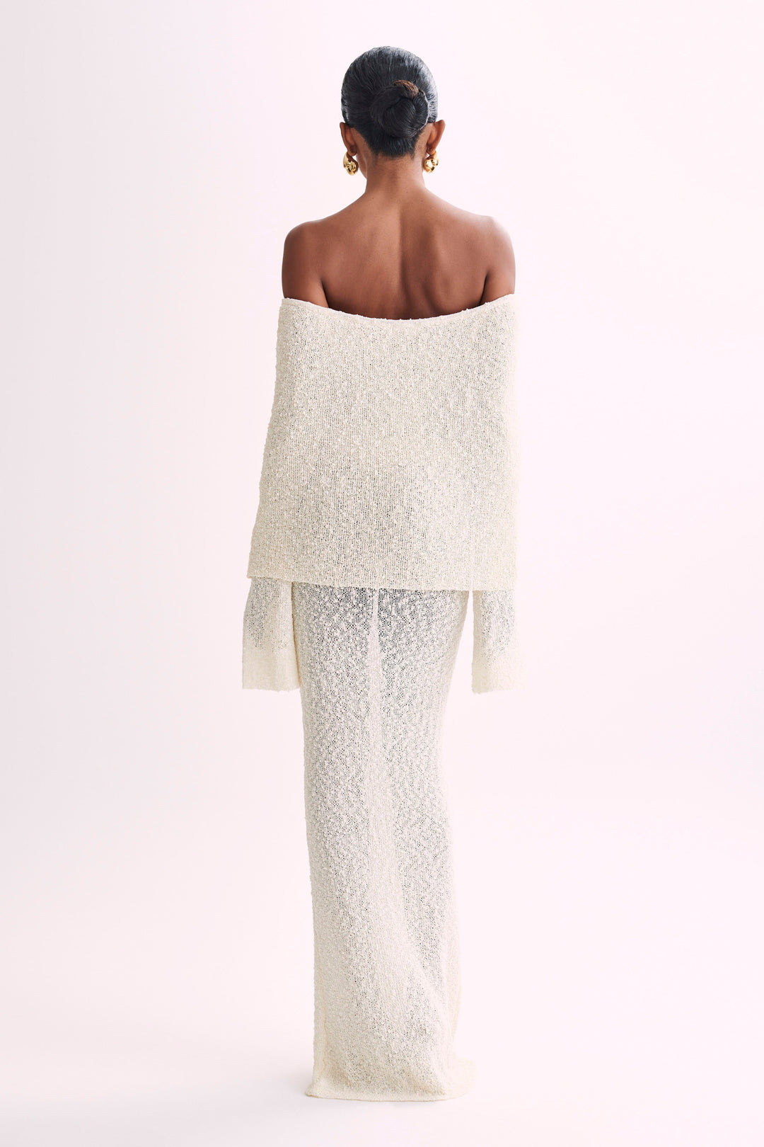 Angel | Bouclé Off-Shoulder Maxi Dress