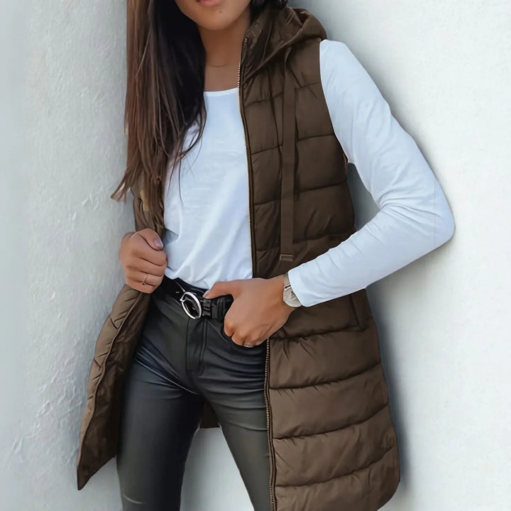 Maya | Sleeveless Hooded Puffer Vest