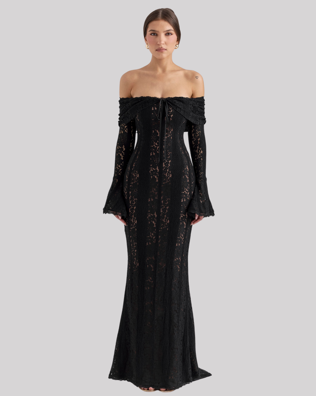 Suus | Luxe Off-Shoulder Maxi Dress in Lace