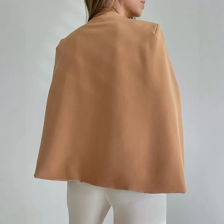 Caileigh | Collarless Women's Coat with Scarf – Minimalist Design & Timeless Elegance