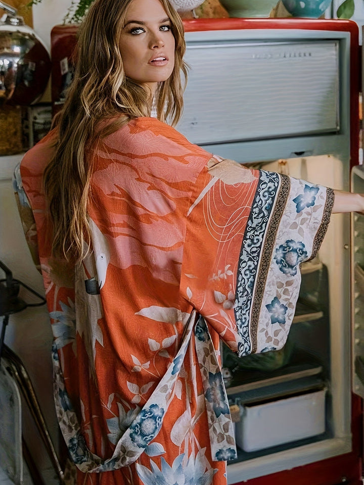 Tullia | Maxi Kimono for Women with Floral Print
