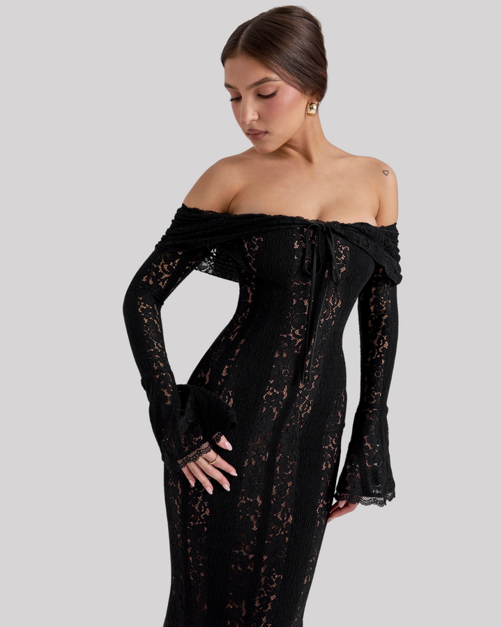 Suus | Luxe Off-Shoulder Maxi Dress in Lace