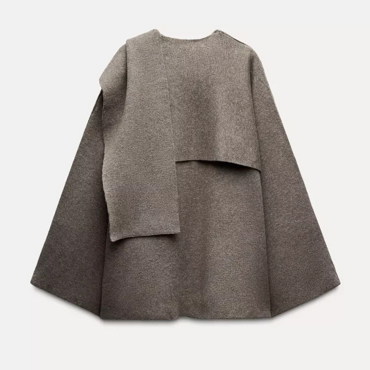 Roses | Luxe Cape Winter Coat - Fashionable Warm Women's Coat