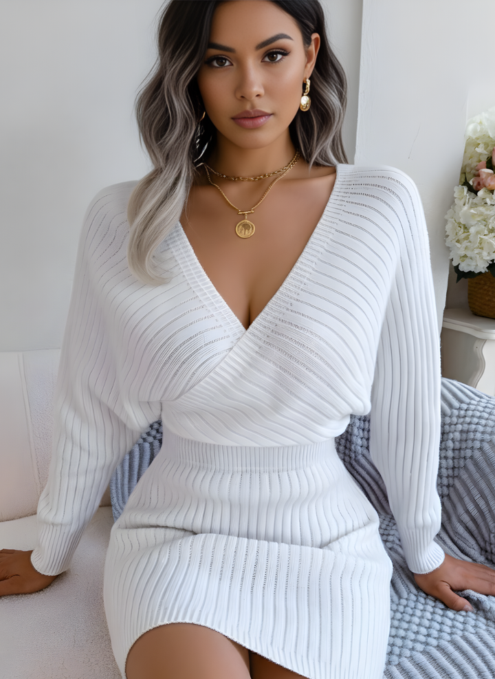 Batwing Sleeve Knit Bodycon Dress