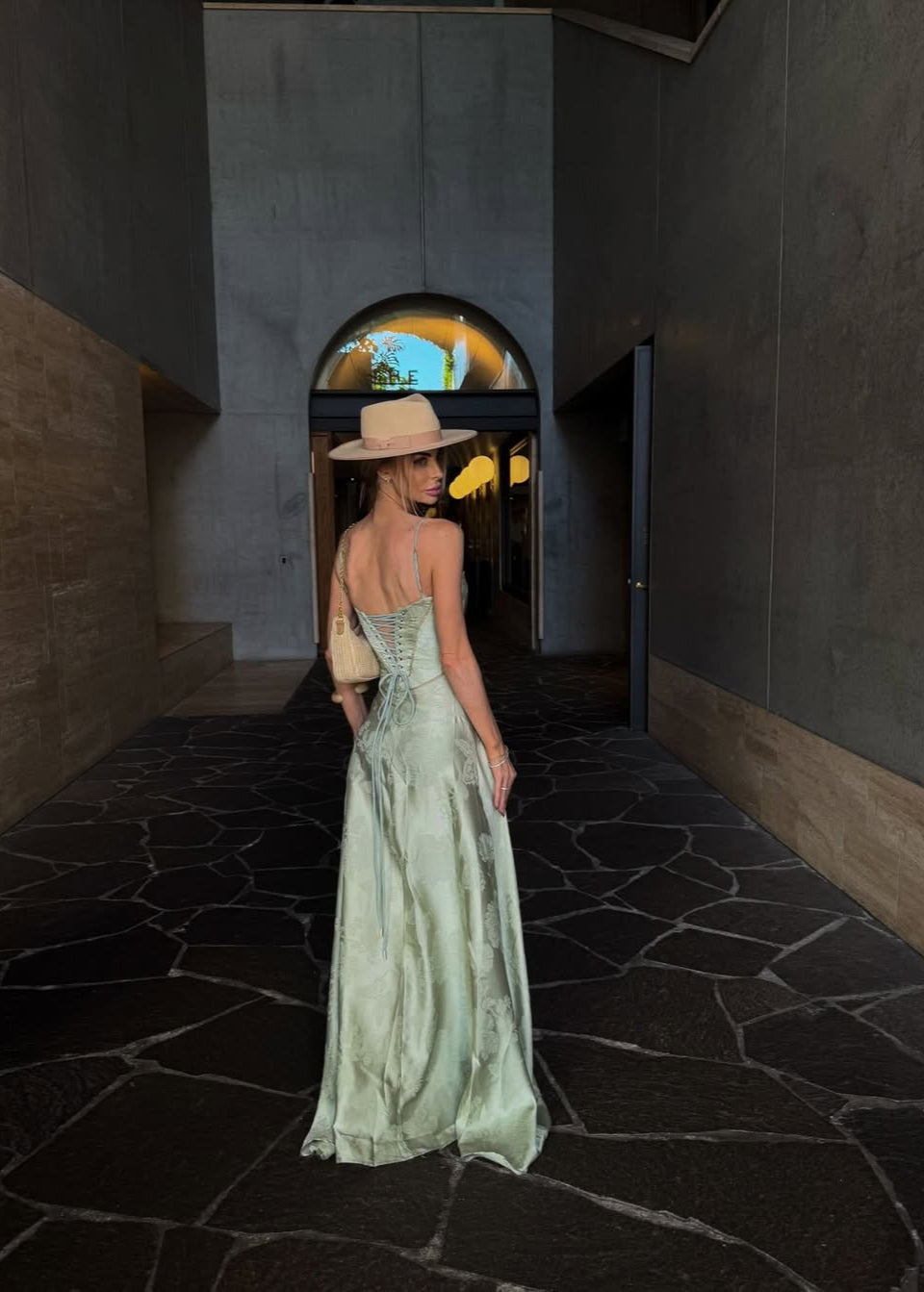 Gilda | Luxe Maxi Dress with Elegant Floral Print - Pistachio Green