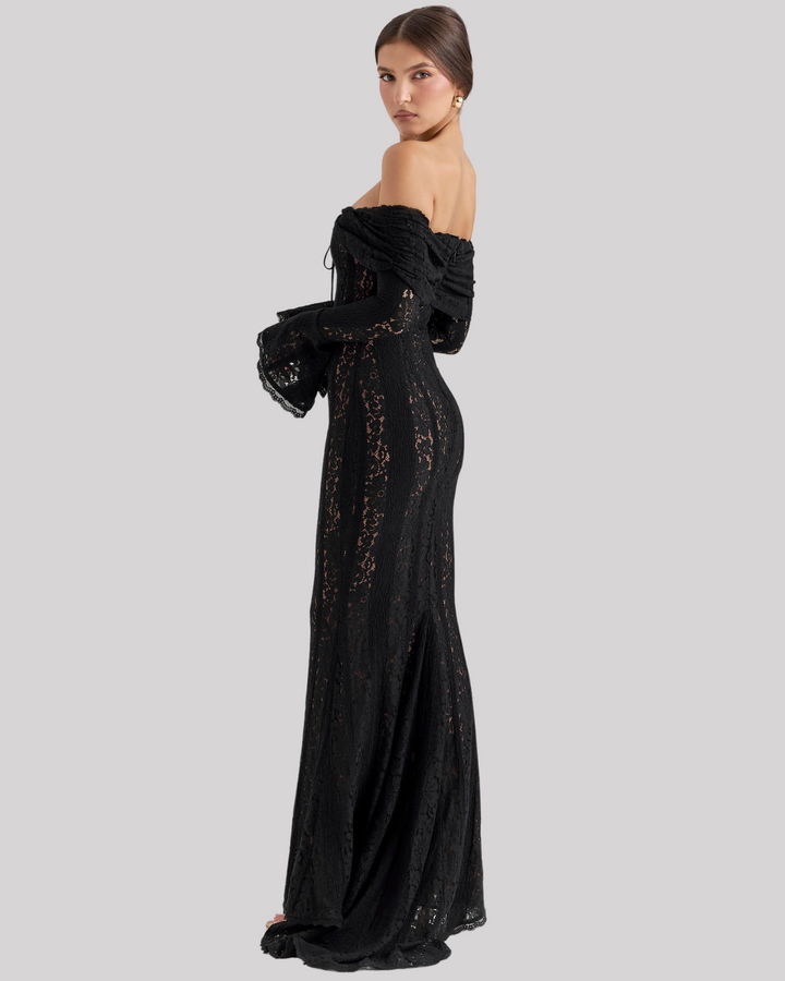 Suus | Luxe Off-Shoulder Maxi Dress in Lace