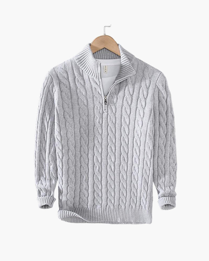 TAEBAEK Zipped Cable Sweater