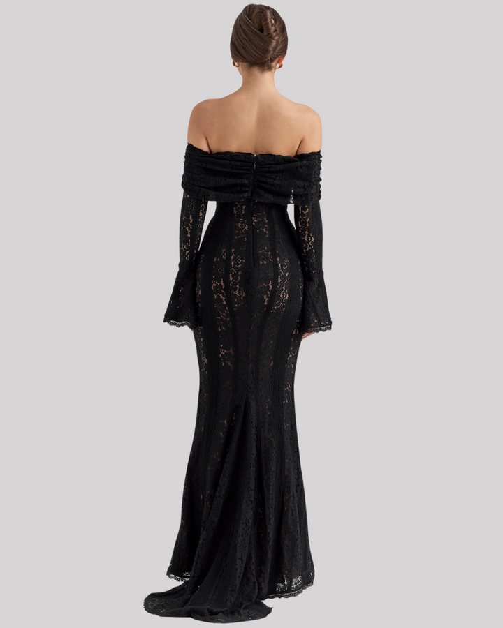 Suus | Luxe Off-Shoulder Maxi Dress in Lace