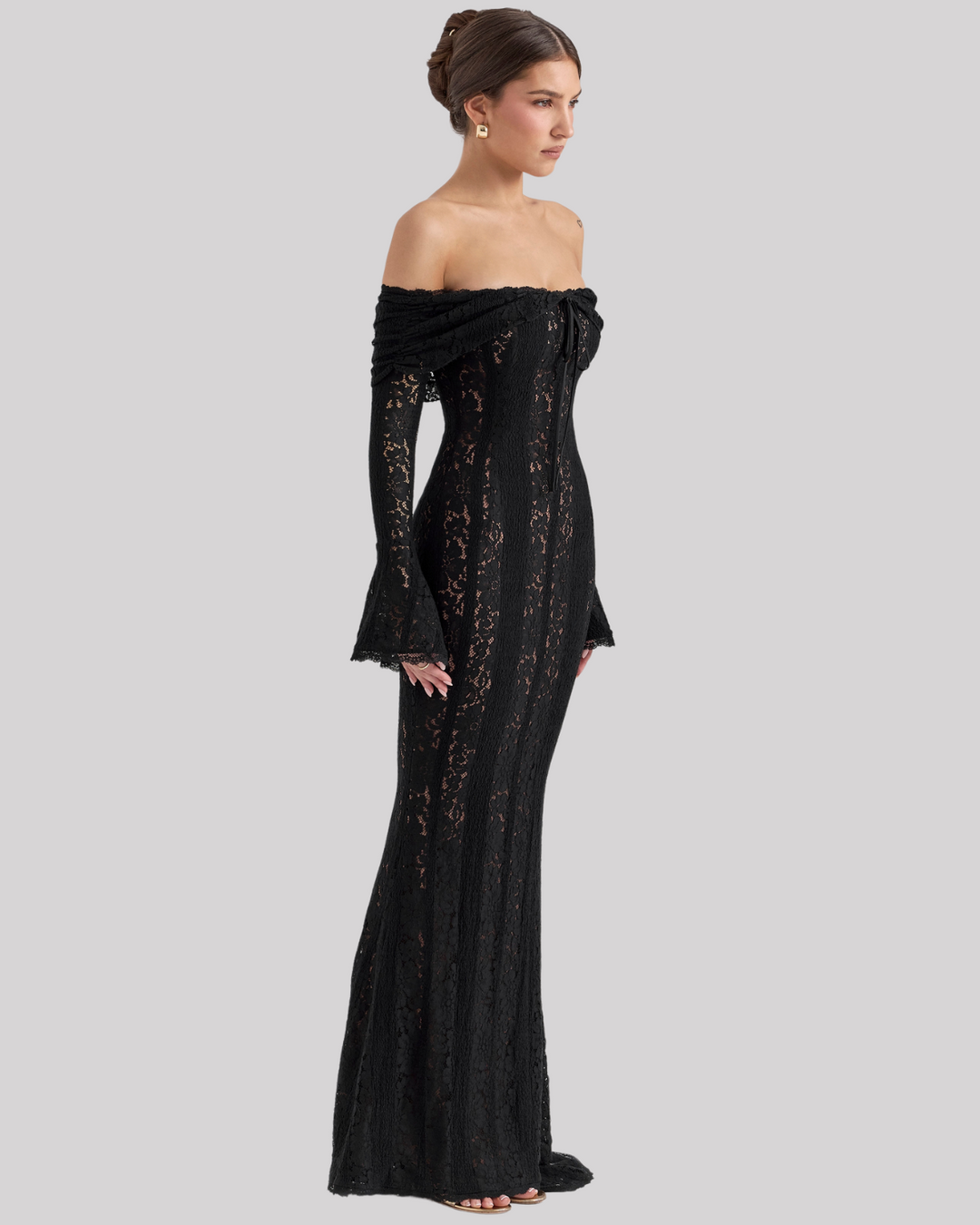 Suus | Luxe Off-Shoulder Maxi Dress in Lace