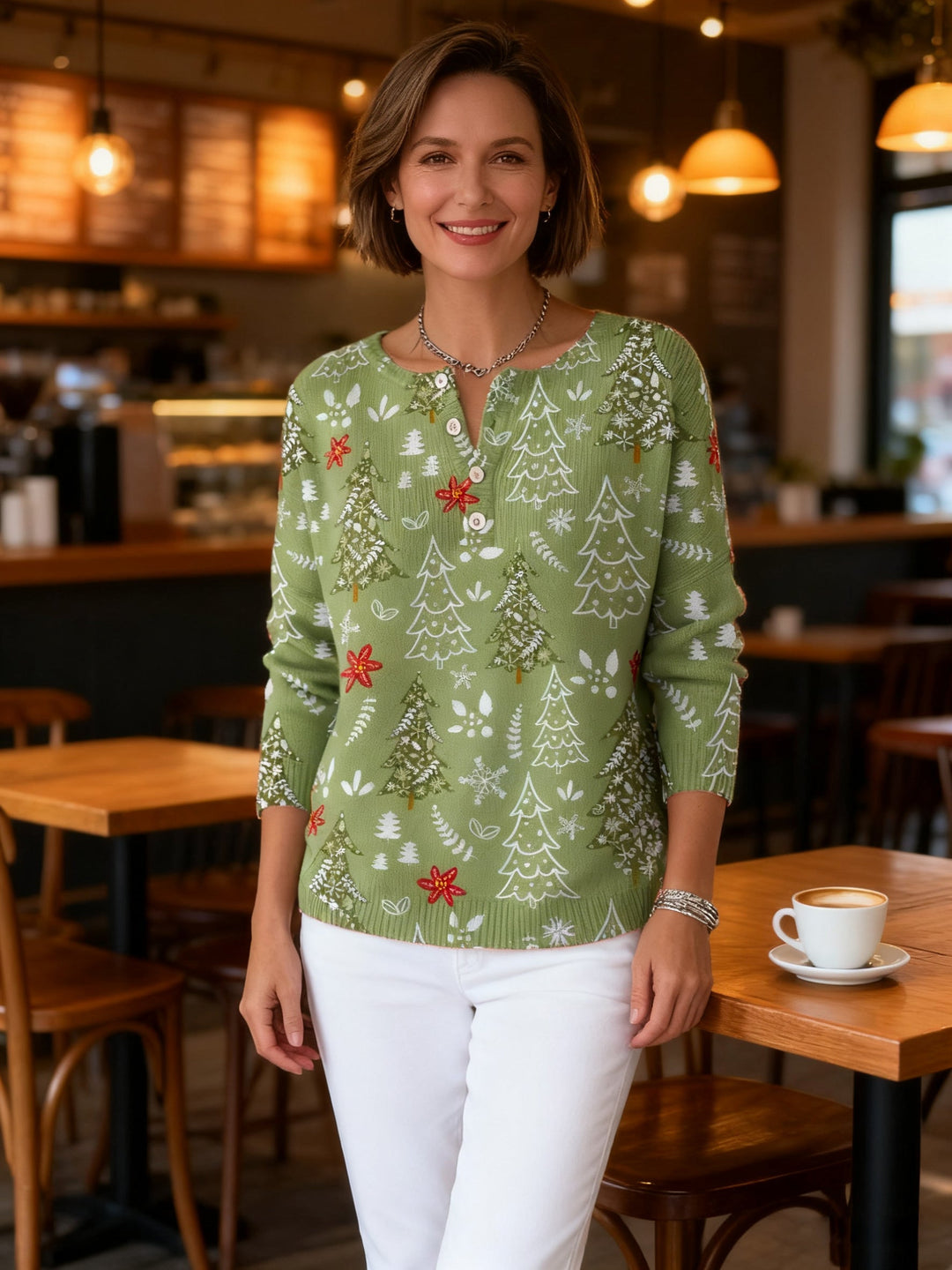 Sofie | Christmas Sweater with Buttons