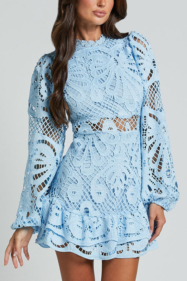 Midi Dress with Puff Sleeves for Women - Elegant & Fashionable