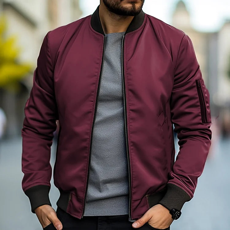 Tavian – Men’s Zip Up Jacket with Ribbed Cuffs