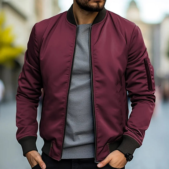 Tavian – Men’s Zip Up Jacket with Ribbed Cuffs
