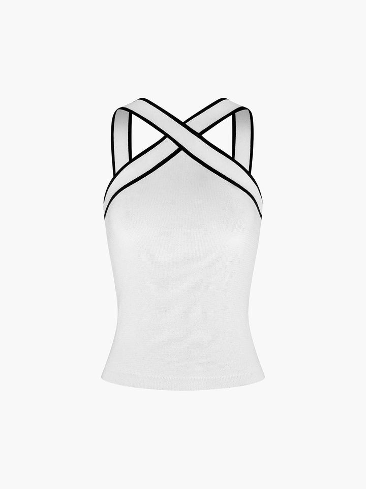Dylana | Elegant Cross Halter Top