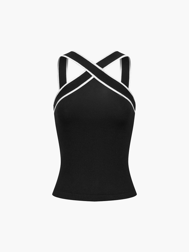 Dylana | Elegant Cross Halter Top