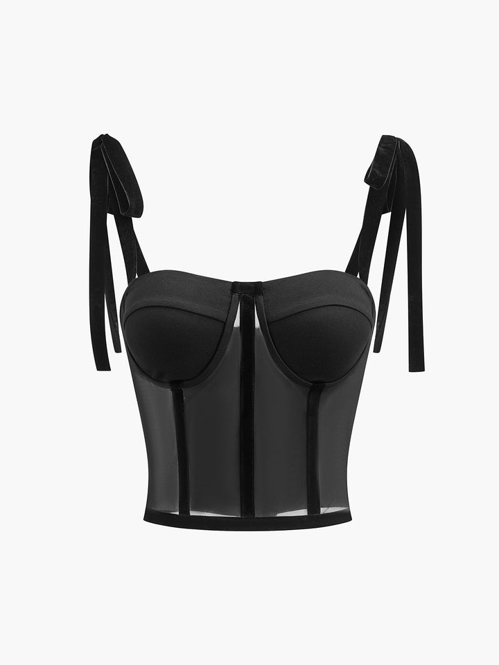 Deniz | Transparent Mesh Bustier Top for Women - Elegant & Stylish