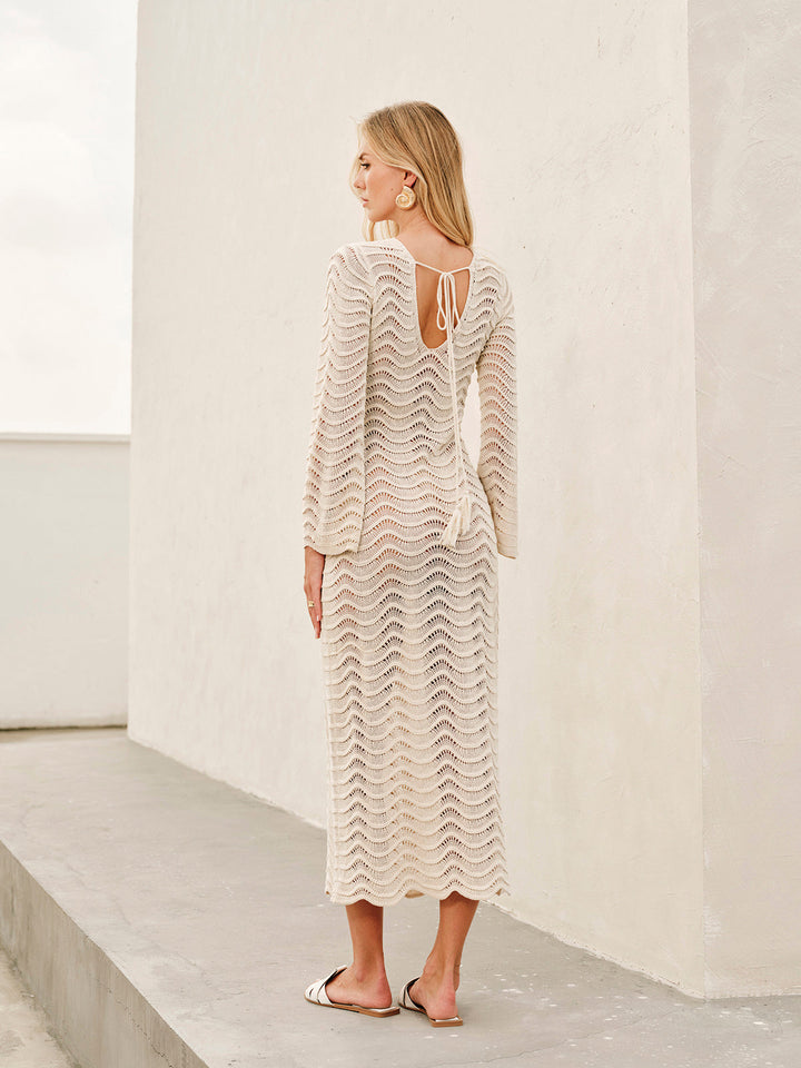 Alya | Beachwear Cover Up - White Sheer Maxi Dress