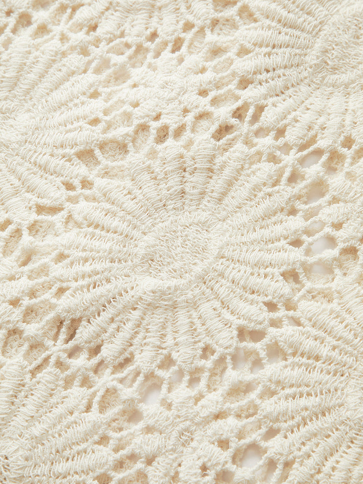 Isma | Trendy Top - Knitted Cardigan with Flowers & Buttons – Cotton Blend