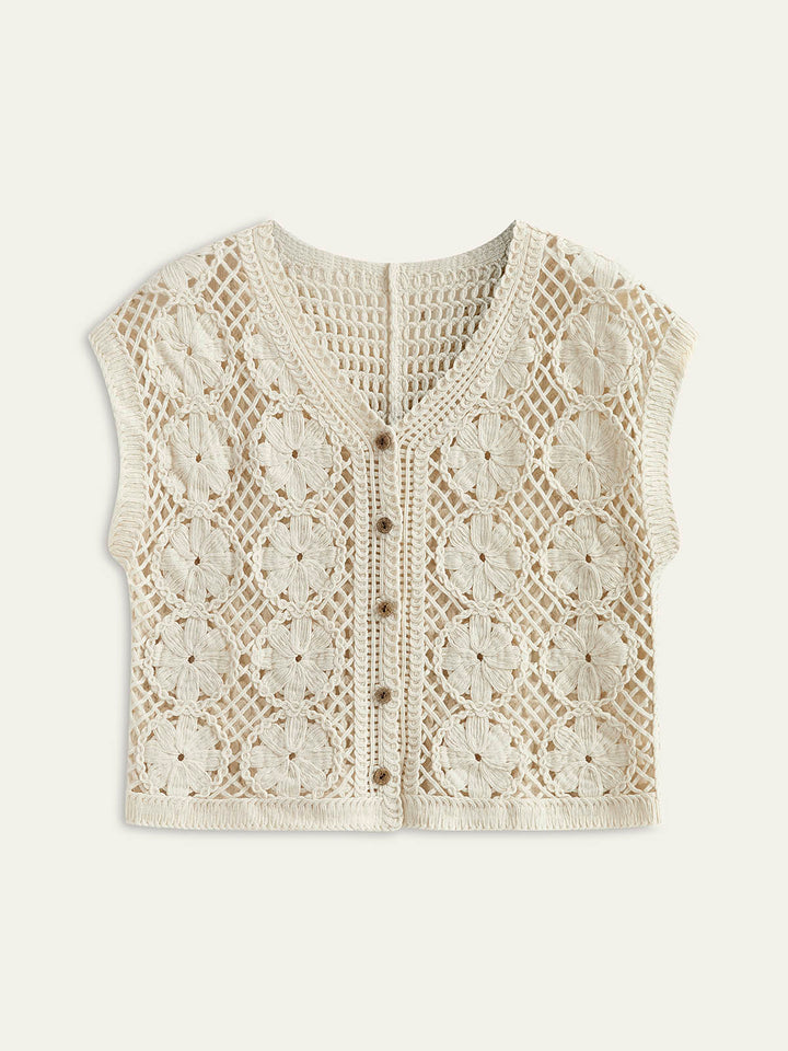 Dunya | Cotton Jacquard Top for Women