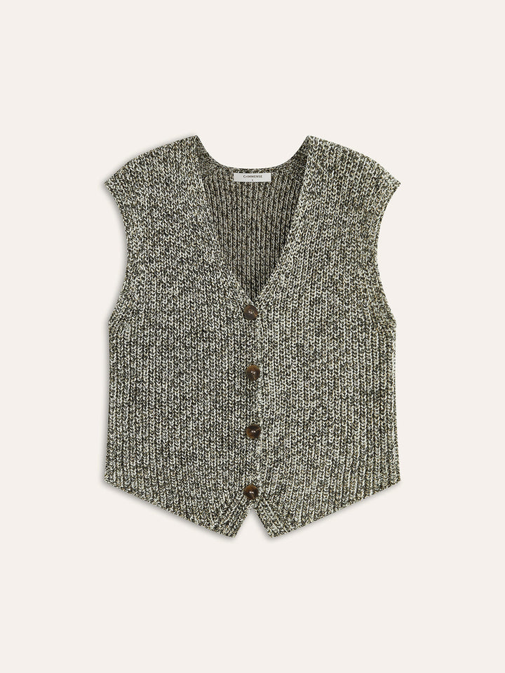 Elmira | Knitted Sleeveless Women's Cardigan with Button Closure - Stylish & Chic