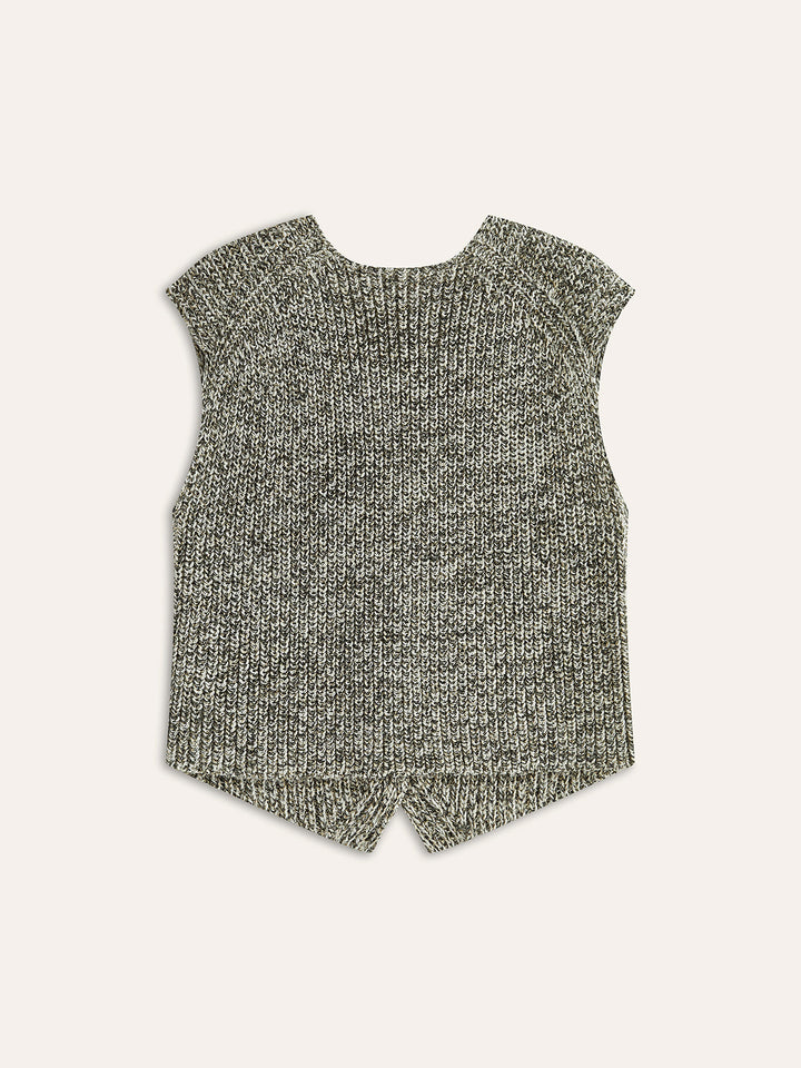 Elmira | Knitted Sleeveless Women's Cardigan with Button Closure - Stylish & Chic