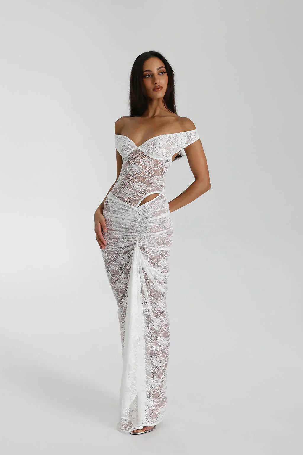 Oriana | Luxe Midi Dress in Lace – Elegant & Timeless Design