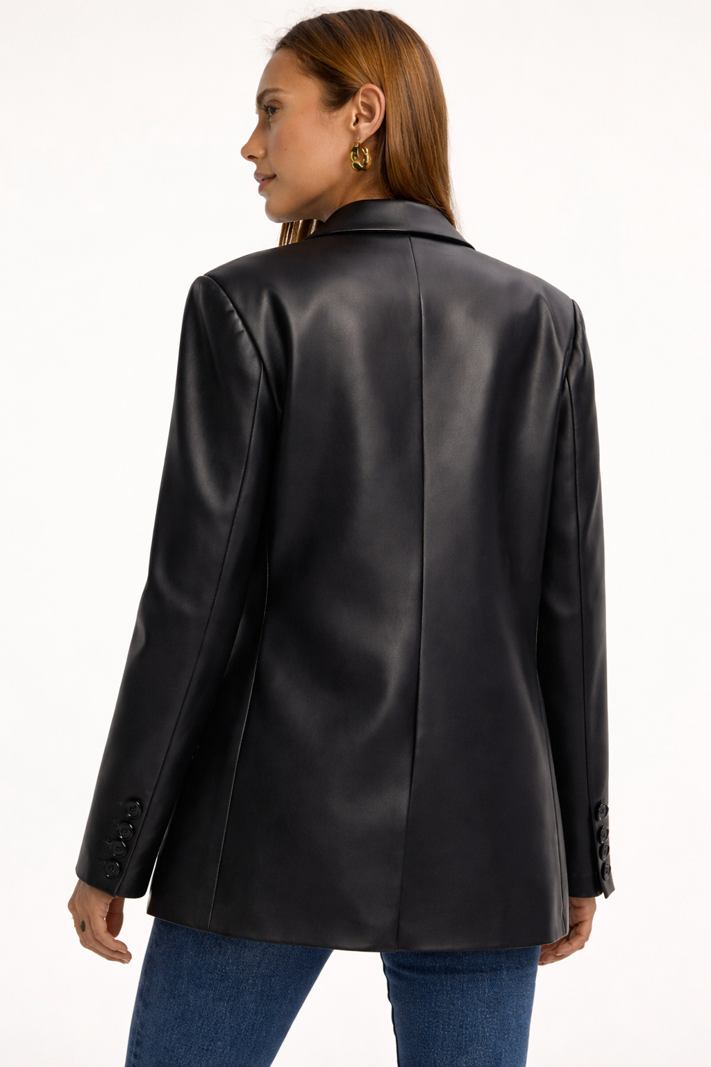 Sienna | Ladies Blazer - Luxe Faux Leather Jacket
