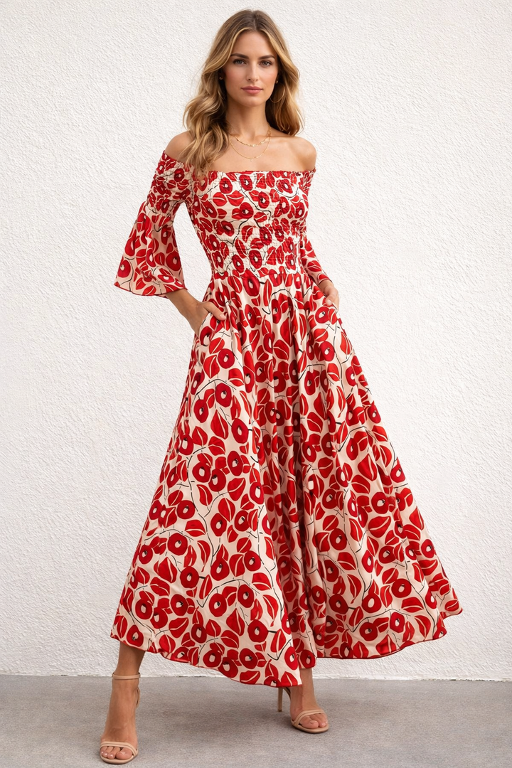 Dela | Maxi Dress for Women with Floral Print - Airy and Stylish