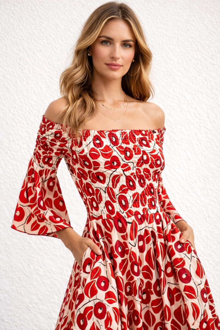 Dela | Maxi Dress for Women with Floral Print - Airy and Stylish