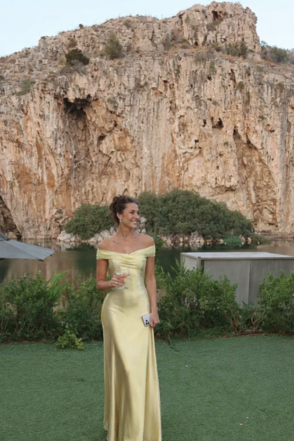 Rowena | Off Shoulder Yellow Maxi Dress – Elegant & Airy