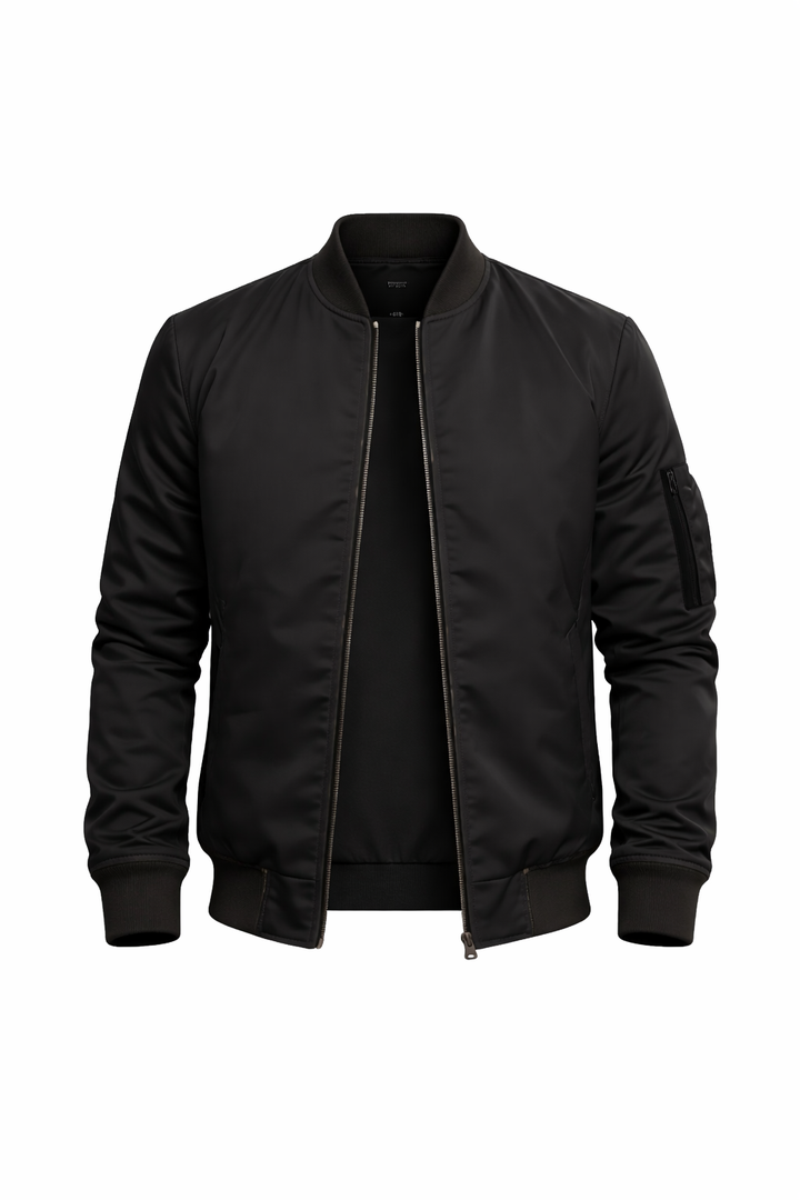 Tavian – Men’s Zip Up Jacket with Ribbed Cuffs