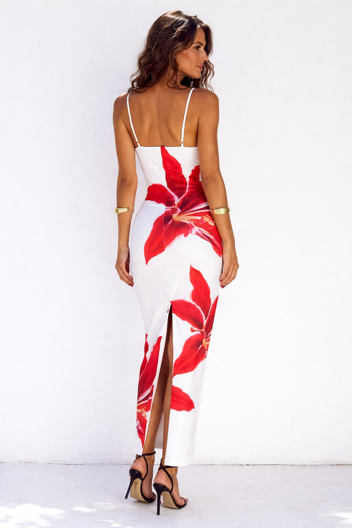 Ailisa | Trendy Midi Dress with Flowers - Elegant & Comfortable