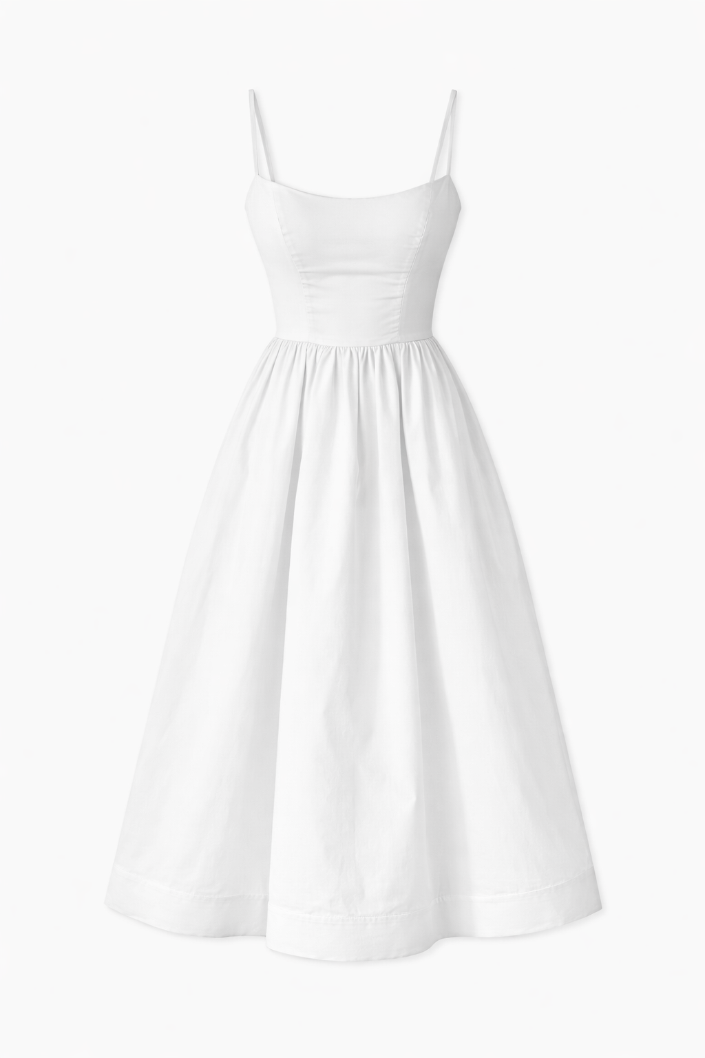 Evira | Midi Evening Dress with U-Neck and Flared Skirt