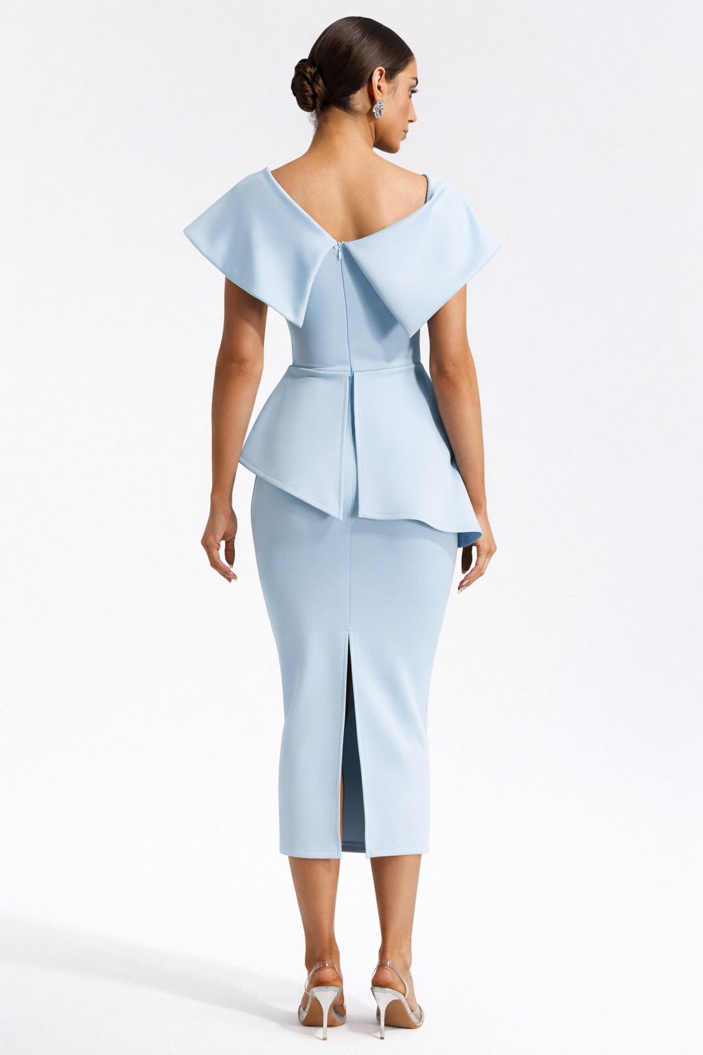 Destina | Elegant Baby Blue Midi Dress