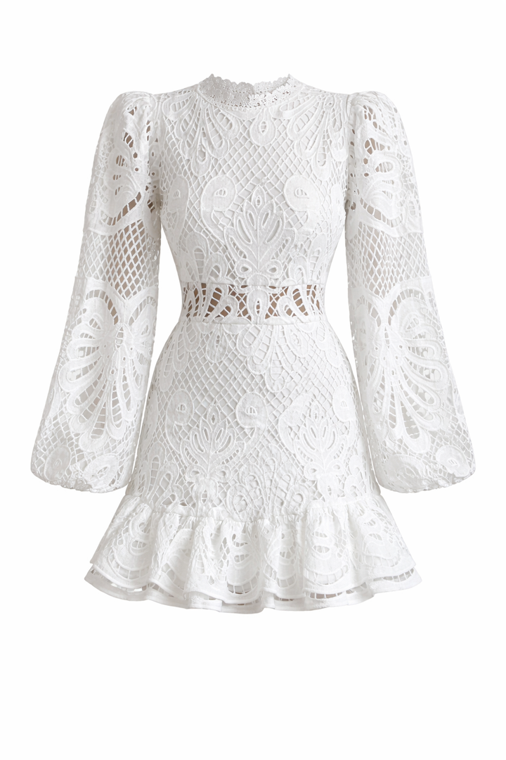 Midi Dress with Puff Sleeves for Women - Elegant & Fashionable