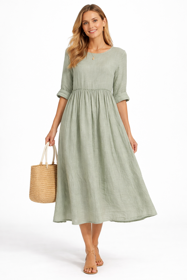 Gavea | Stylish Linen Look Midi Dress for Women