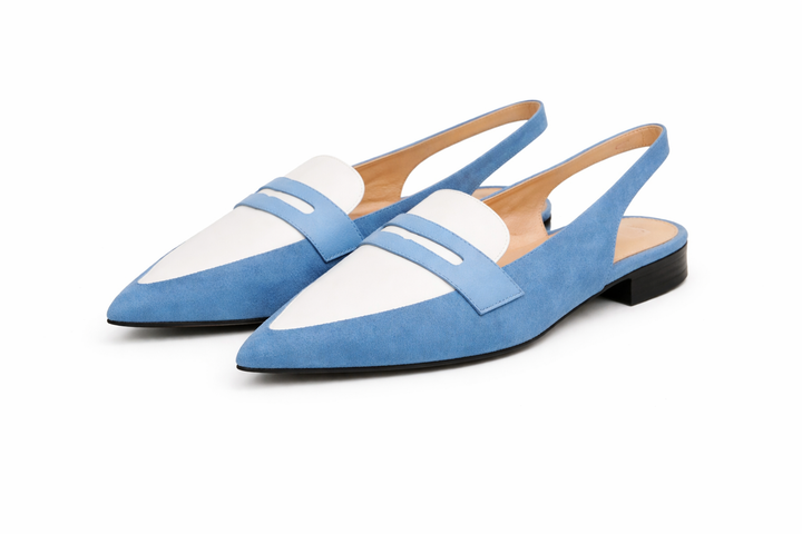 Jacqueline | Blue Slingback Loafers