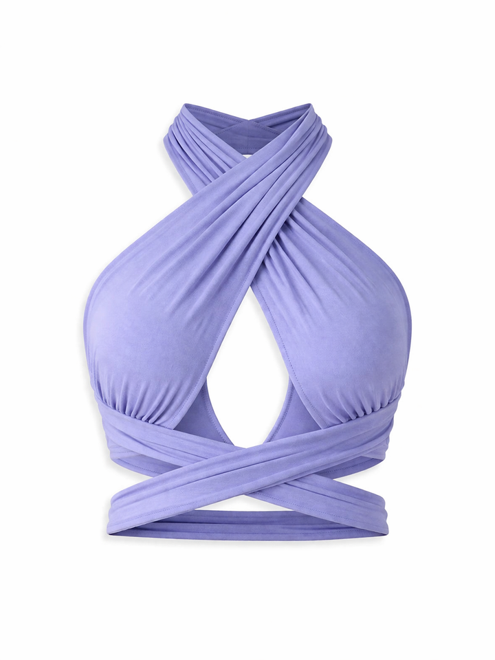 Tyra | Criss Cross Cropped Halter Top for Women