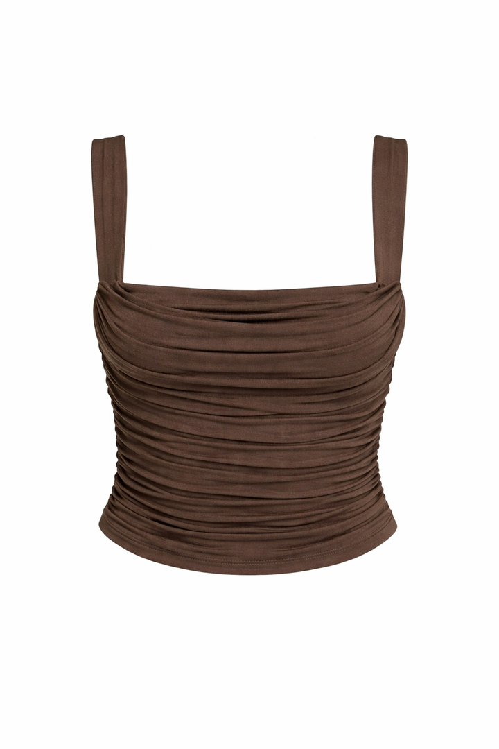 Verona | Brown Crop Top – Stretchy & Comfortable