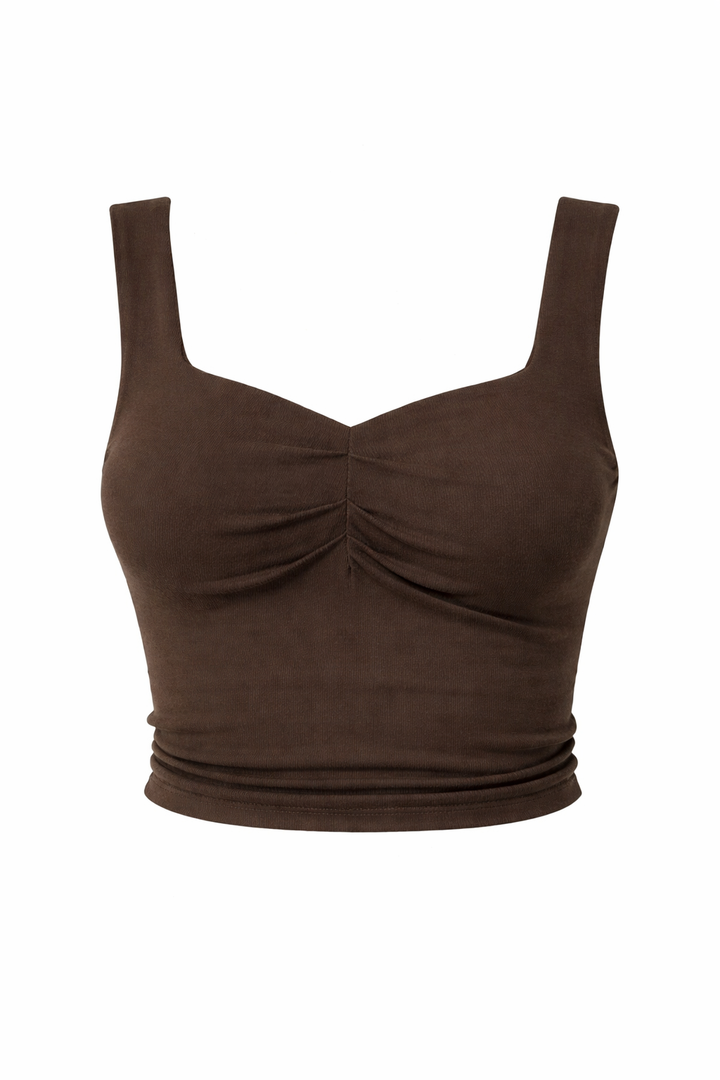 Severina | Cotton Slim Fit Tank Top with Twist Detail