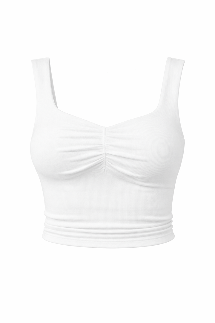 Severina | Cotton Slim Fit Tank Top with Twist Detail
