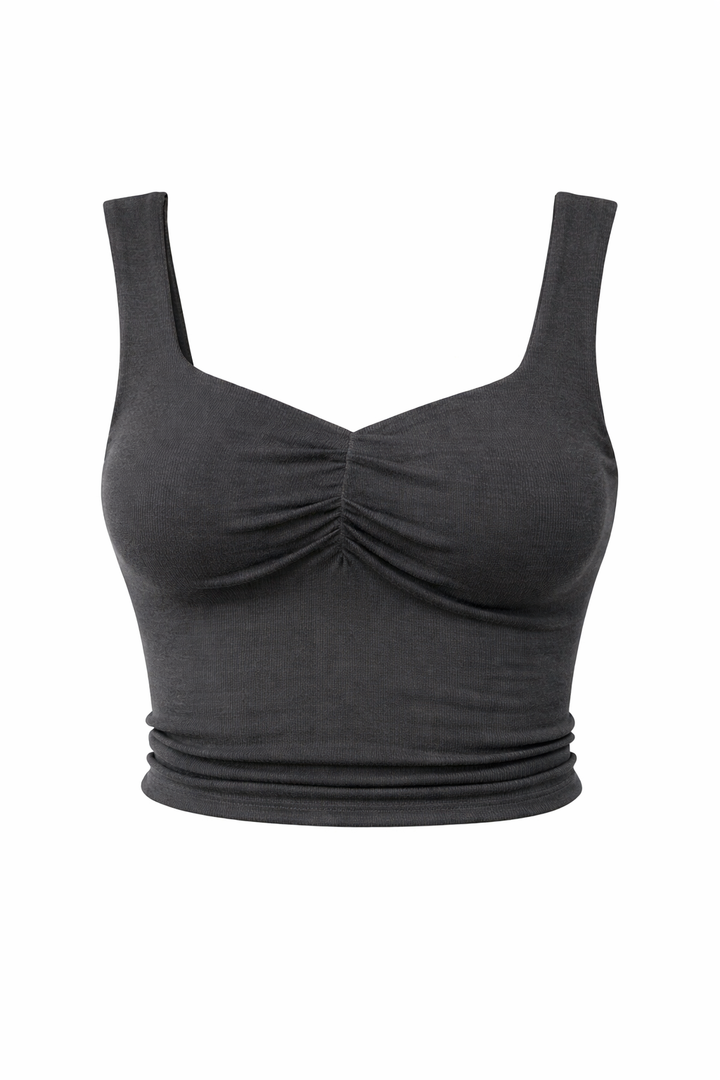 Severina | Cotton Slim Fit Tank Top with Twist Detail