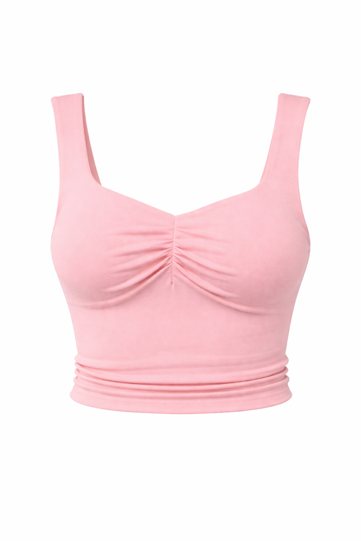 Severina | Cotton Slim Fit Tank Top with Twist Detail