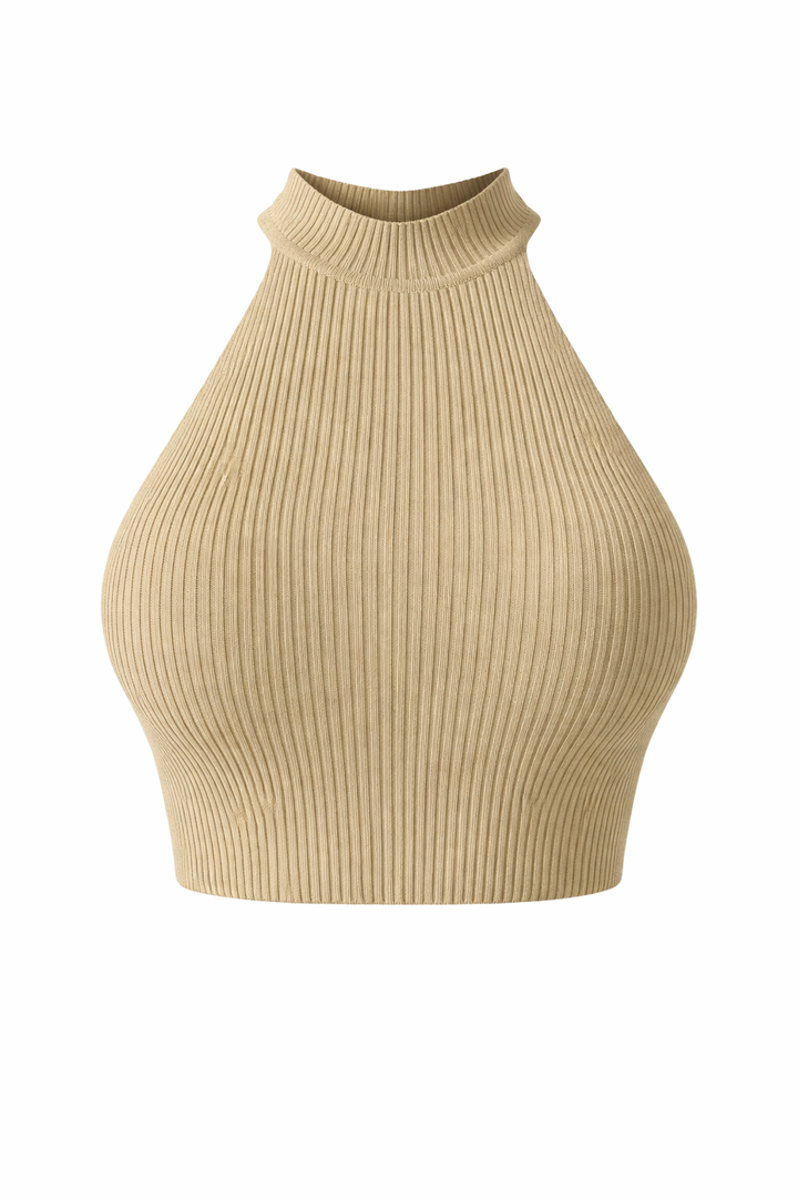 Eef | Cropped Halter Top Ladies - Ribbed Stretch Fabric
