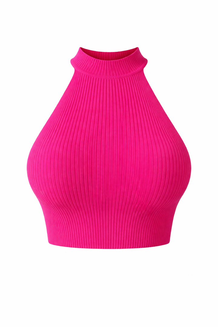 Eef | Cropped Halter Top Ladies - Ribbed Stretch Fabric
