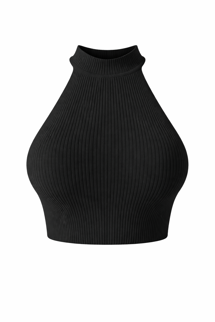 Eef | Cropped Halter Top Ladies - Ribbed Stretch Fabric